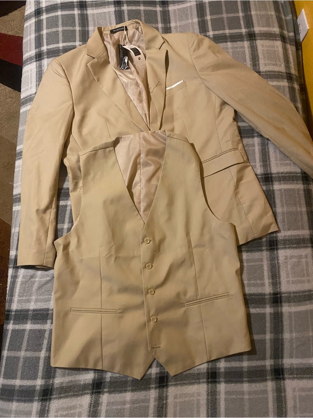 Classic Beige Mens Blazer & Waistcoat Set